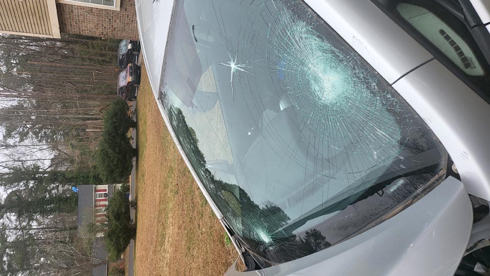 Car front windshield.