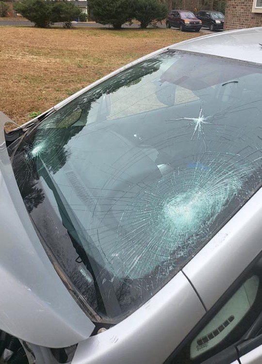 Car front windshield.